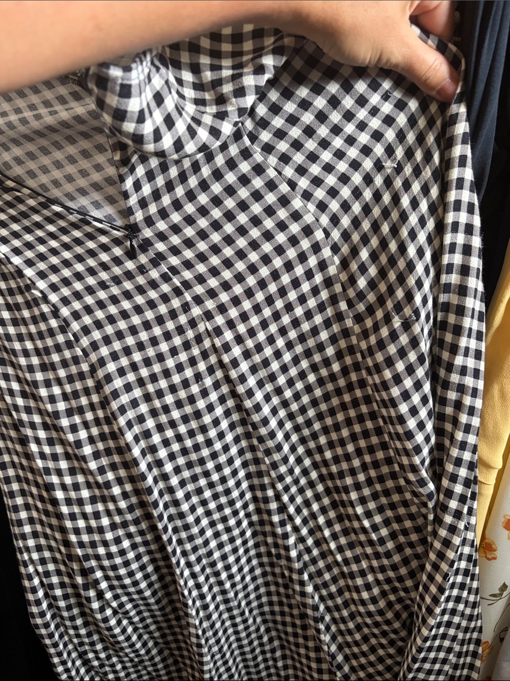 Reformation Black and White Gingham Midi Dress ,some pull but not hard to fix. - Picture 6 of 6